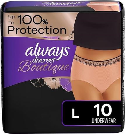 Always Discreet Boutique, Incontinence & Postpartum Underwear For Women, Maximum