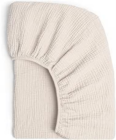 28"x 52" Lulu moon Muslin Crib Sheet: Soft Cotton Fitted Crib Mattress Sheet