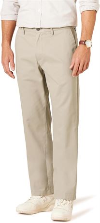 33Wx28L - Essentials Mens Classic-Fit Wrinkle-Resistant Flat-Front Chino Pant