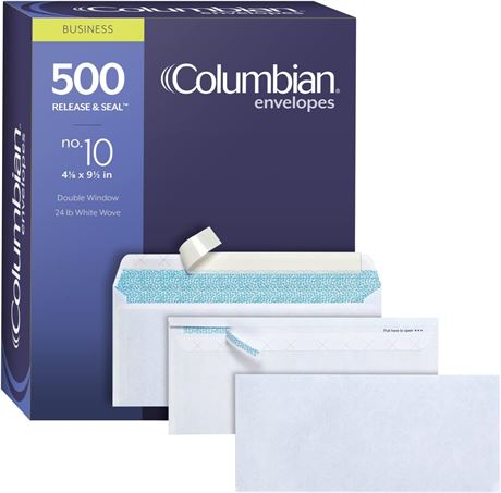 500/Box Columbian #10 Security Envelopes, No Window, 4-1/8 x 9-1/2 Inches