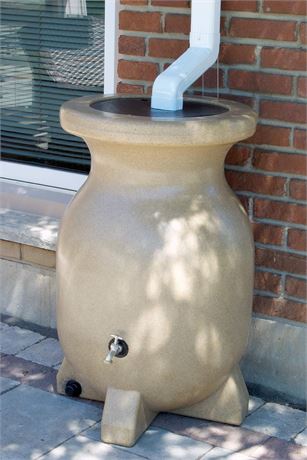 KoolScapes 55-Gallon Rain Barrel with Sandstone Finish