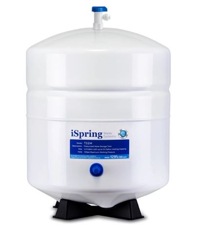 iSpring T32M Pressurized Water Storage Tank with with Ball Valve for Reverse