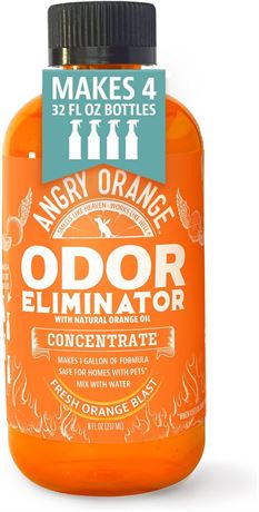 Angry Orange Odor Eliminator – 8oz, Citrus Scented, Dog & Cat Urine Remover