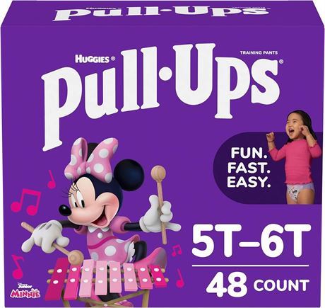 5T-6T (46+ lbs) Pull-Ups Girls' Potty Training Pants, 48 Count