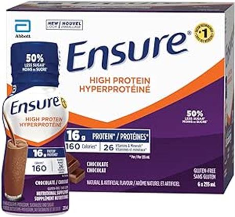 6 x 235-mL Ensure High Protein 16 g, Nutritional Supplement Protein Shakes