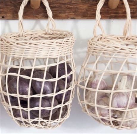 Garlic or Onion or Egg Multipurpose Rattan Hanging Basket (Set of 2)