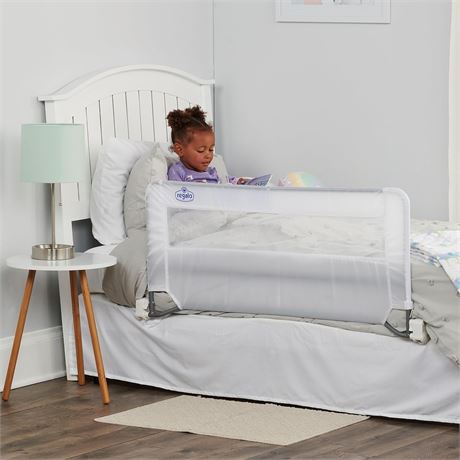 Regalo Swing Down Bed Rail Guard, with Reinforced Anchor Safety System, White