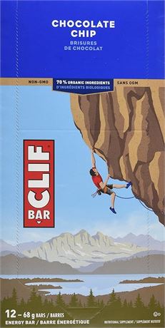 Clif Bar Chocolate Chip-Original Energy Bar, 12 Count