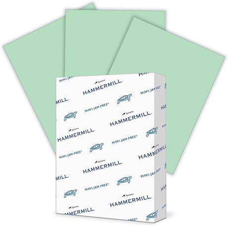 Hammermill Colored Paper, 24 lb, Green, 8.5 x 11 - 1 Ream, 500 Sheets