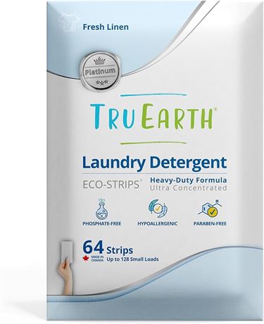 Tru Earth Platinum - Heavy Duty Laundry Detergent Sheets - Up to 128 Loads