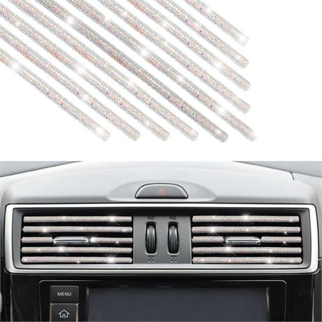 Bling Car Vent Outlet Trim, Rhinestone Car Air Conditioner Decoration Strip