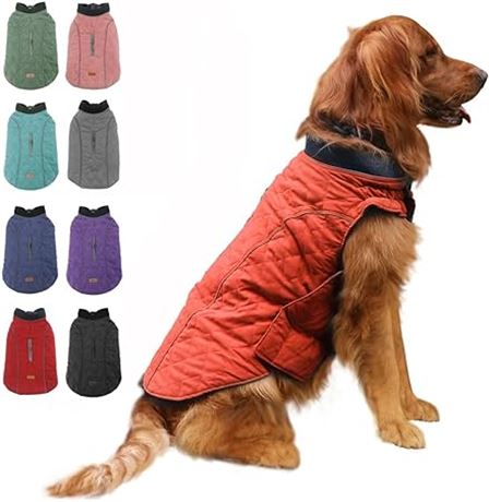 Lrg Orange EMUST Dog Jackets for Winter, Cold Weather Coats for Dogs,