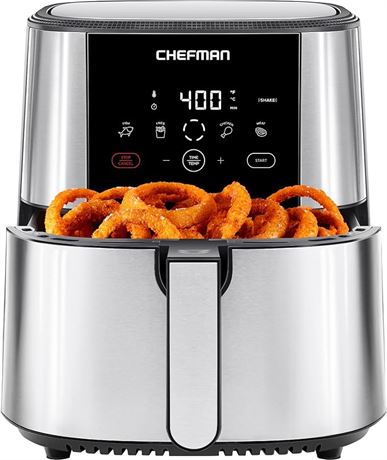 Chefman TurboFry® Touch Air Fryer, XL 8-Qt (7.5L) Family Size, Stainless Steel