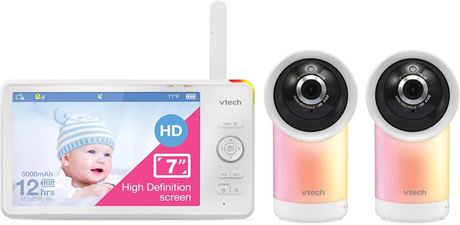 VTech 2 Camera 1080p Smart WiFi Remote Access 360 Degree Pan & Video Monitor