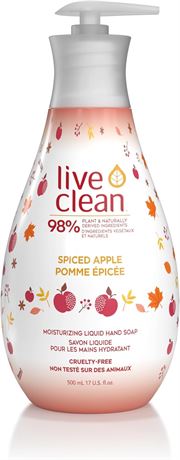 Live Clean Hand Soap, Spiced Apple Holiday, 500mL