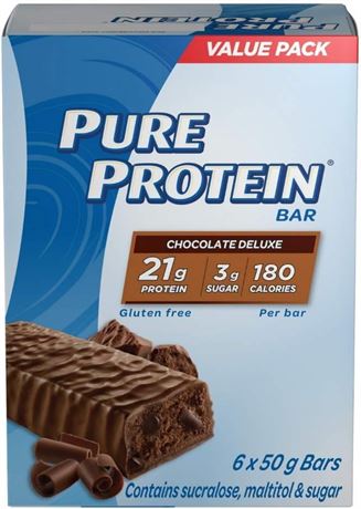 Pure Protein Bars, Gluten Free, Chocolate Deluxe, 50g, 6ct