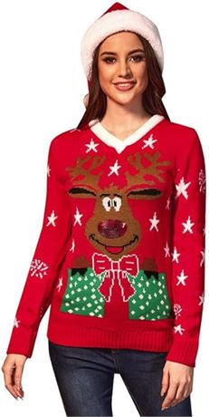 SMALL - Spadehill Christmas Women Ugly Long Sleeve Sweater Dress and Tops