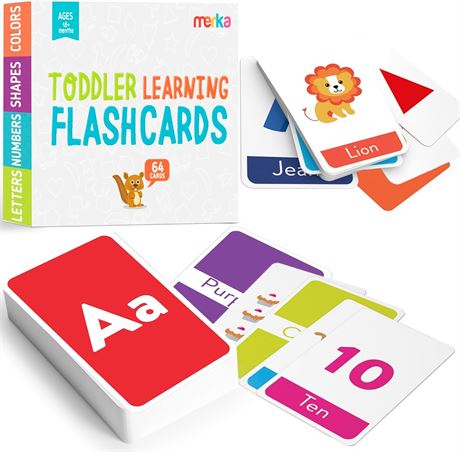 merka Alphabet Flash Cards for Toddlers 2-4 Years - Learn Colors Number Shapes