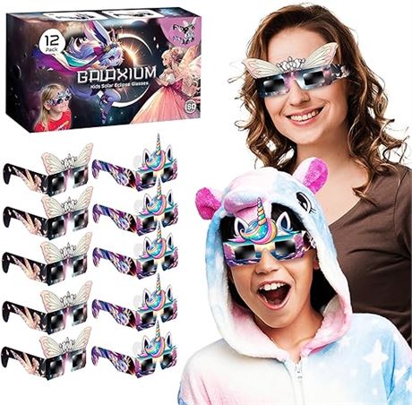 Solar Eclipse Glasses Adults and Kids 2024-Galaxium [12 Pack]