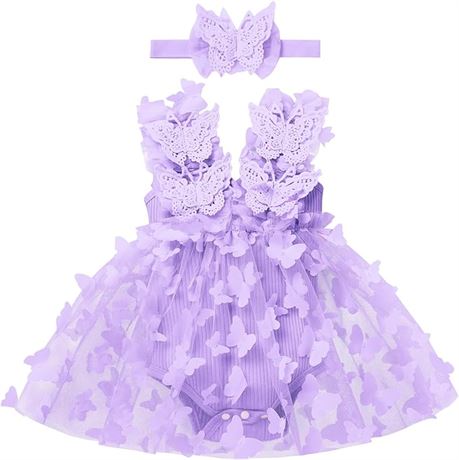 12-18 Months - IMEKIS Newborn Baby Girls 1st Birthday Outfit Butterfly Dress