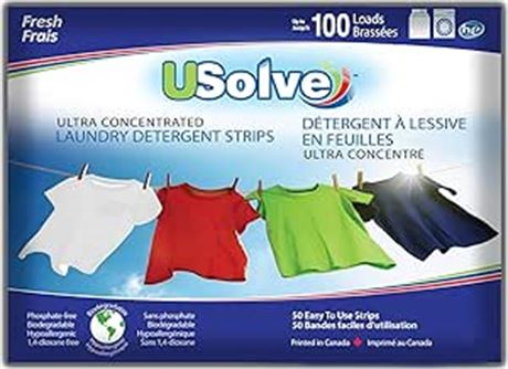 50ct Eco-Friendly Laundry Detergent Strips up to 100 Loads. Earth Friendly