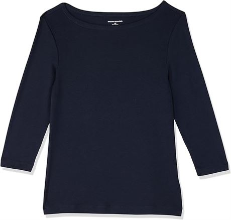 XL - Essentials Womens 3/4 Sleeve Boatneck T-Shirt, Navy