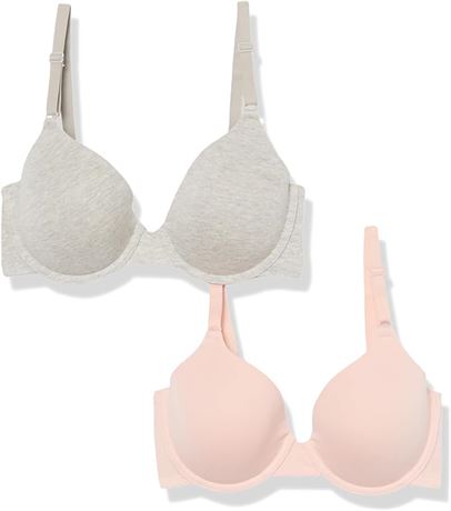 38DD Fruit of the Loom Womens Comfortable T-Shirt Bra, 2 Pack