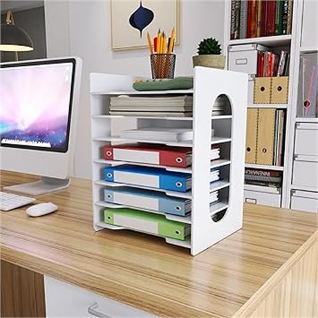 Natwind 7-Tier Office Paper File Organizer for Desk Desktop Organizer