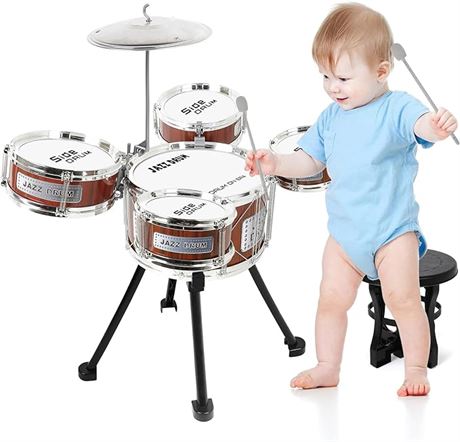 M SANMERSEN Kids Drum Set Jazz Drum Kit 8 Piece for Toddler