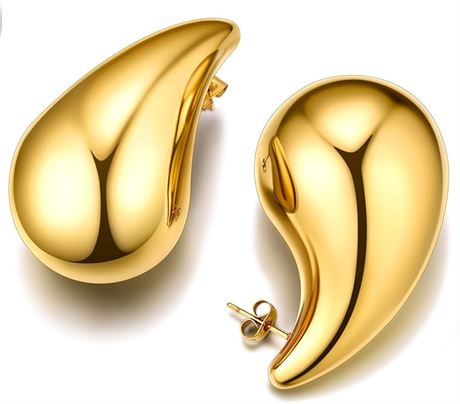 KeyStyle Chunky Gold Hoop Earrings for Women Trendy