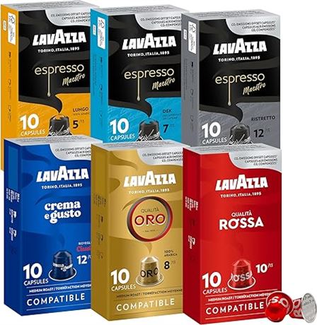 Lavazza Aluminum Espresso Capsules Compatible with Nespresso Original Machines