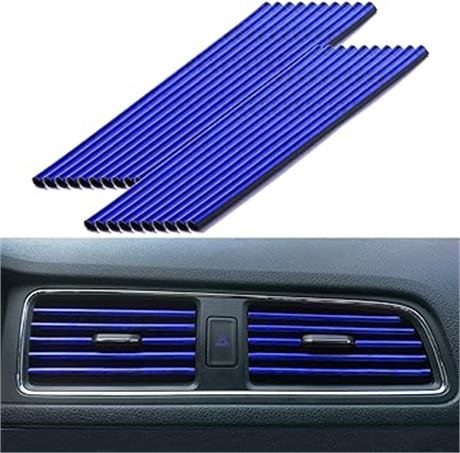20 Pieces Car Air Conditioner Decoration Strip for Vent Outlet, Universal