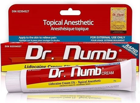 DR. NUMB 5% Lidocaine Topical Anesthetic Tattoo Numbing Cream - 30g || Vitamin E