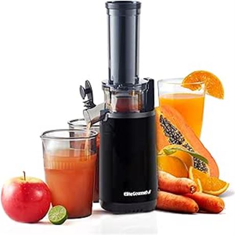 Elite Gourmet EJX600 Compact Small Space-Saving Masticating Slow Juicer