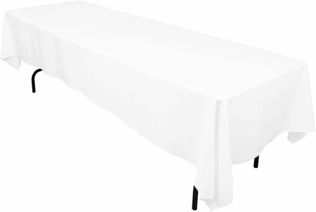 LinenTablecloth 60 x 126-Inch Rectangular Polyester Tablecloth White