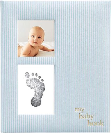 Pearhead Babybook, Blue Seersucker