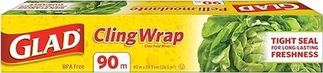 Glad ClingWrap Plastic Wrap, 90 Metre Roll, Made in Canada of Global Components