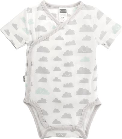 Preemie - Kushies Baby Infant Short-Sleeves Bodysuit, White Print